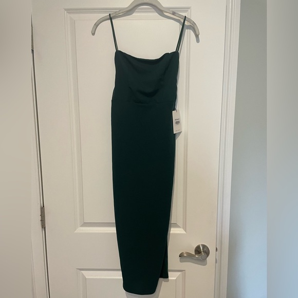HELLO MOLLY CANT AFFORD ME MIDI DRESS DARK GREEN - Picture 4 of 6